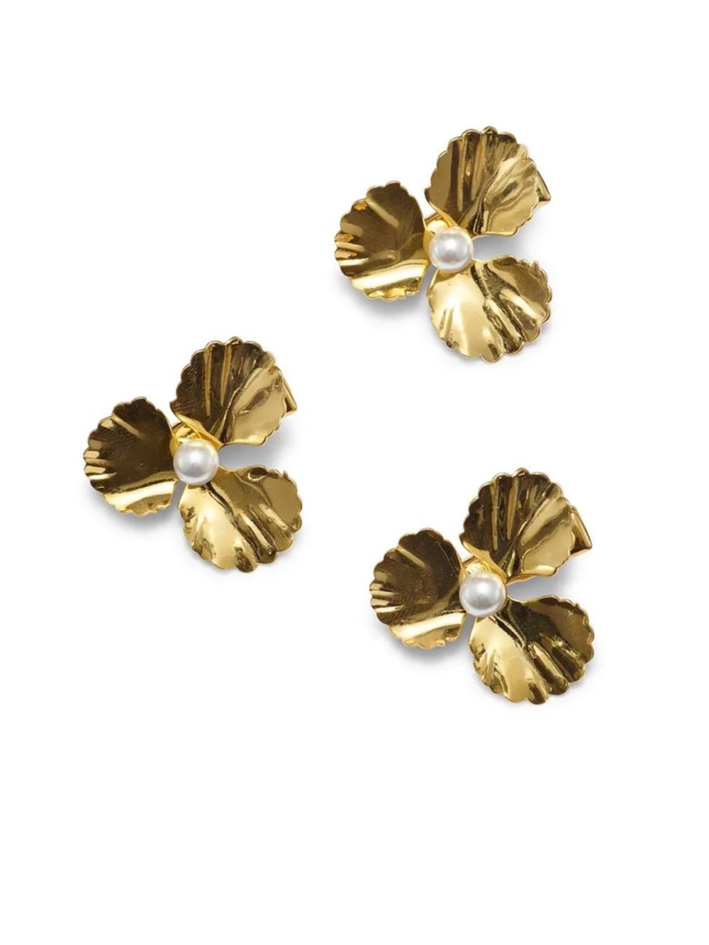 Lelet NY Pearl Poppy Clip Set of 3 Gold Celebrity favorite